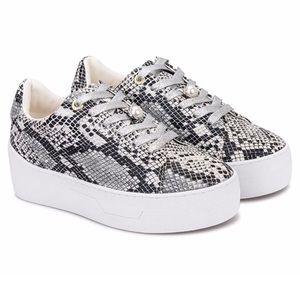 IiJin Python Print Vegan Leather Platform Sneaker